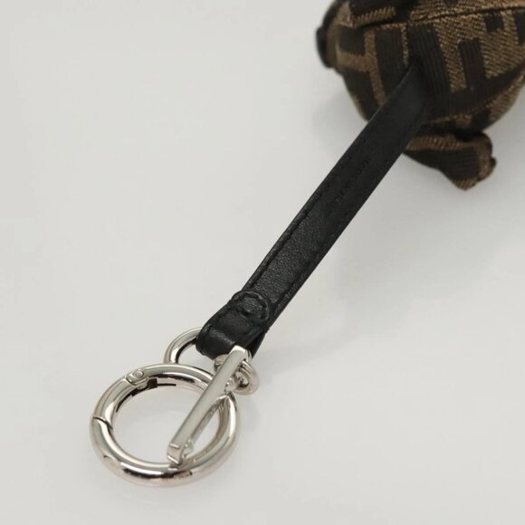 FENDI Zucca Canvas Charm Black Brown Auth ac3769 - Picture 16 of 16